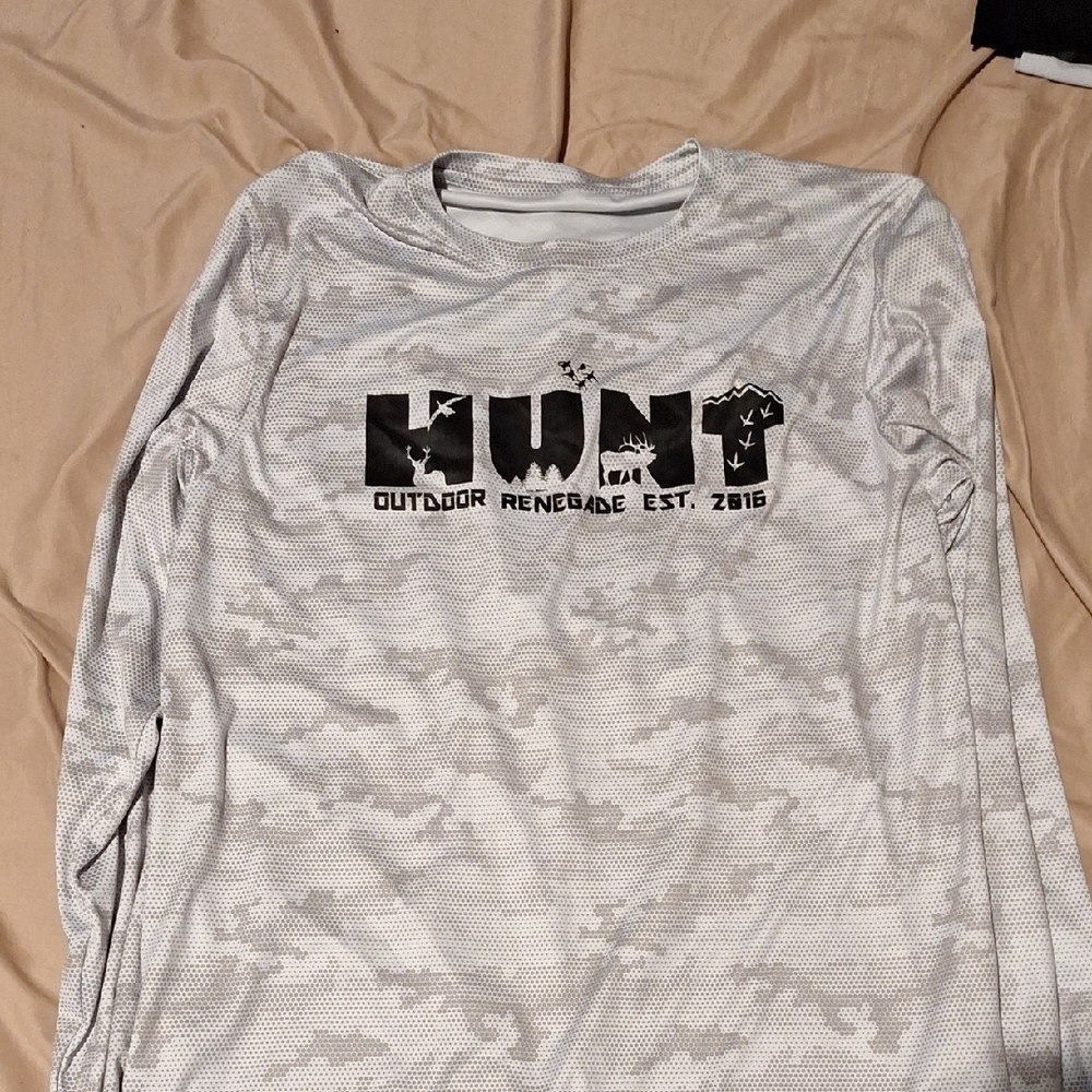 Gray Camouflage Long Sleeve Shirt